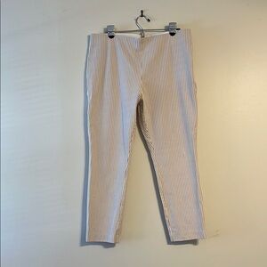 a new day Pull on pants White and‎ Tan thin vertical stripes neutral classic